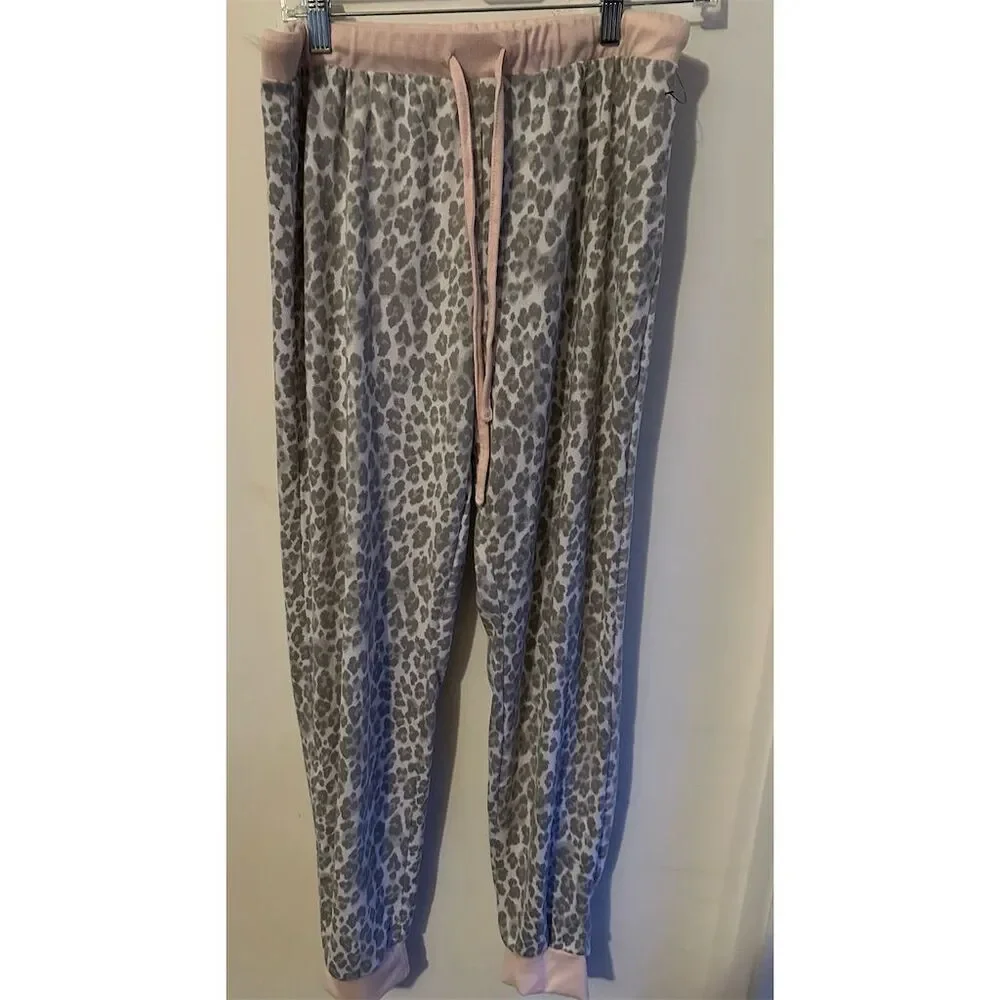 Rae Dunn "Be Kind" Women's Loungewear Set Leopard Print Size L - Picture 3 of 8